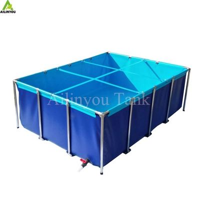 Customized Size Frame PVC Fish Farming Water Tank Aquaculture  fish farming tank