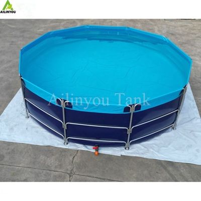 Ailinyou Aquaculture Equipment Pvc Canvas Fish Tank Farming Round Foldable PVC Tarpaulin Tank Aquaculture Fish Pond