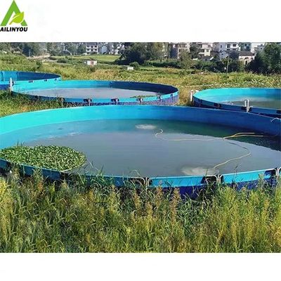 Tarpaulin Waterproof Custom Accessories Blue Customized Pvc Canvas Fish Tank Farming Round Fish Pond Tank