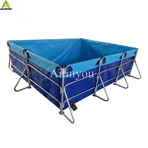 Easy Installation PVC Fish Farming Tank with Stainless Frame for Shrimp and Catfish Farming