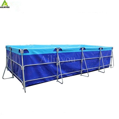 Easy Installation PVC Fish Farming Tank with Stainless Frame for Shrimp and Catfish Farming