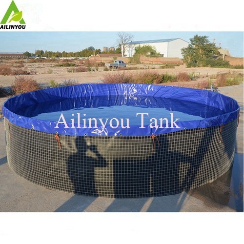 Flexible biofloc pvc fish farming tank Pvc Canvas Fish Tank Farming Round Fish Pond Tank Tarpaulin