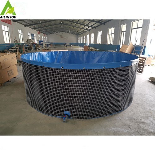 durable fish trap 4000L~50000L foldable portable Frame PVC tarpaulin betta fish tank farming
