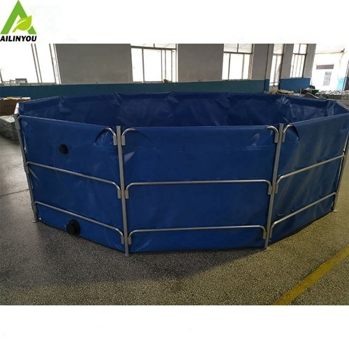 aquaculture fish tanks flexible and foldable pvc tarpaulin fish tank prawn farming equipment