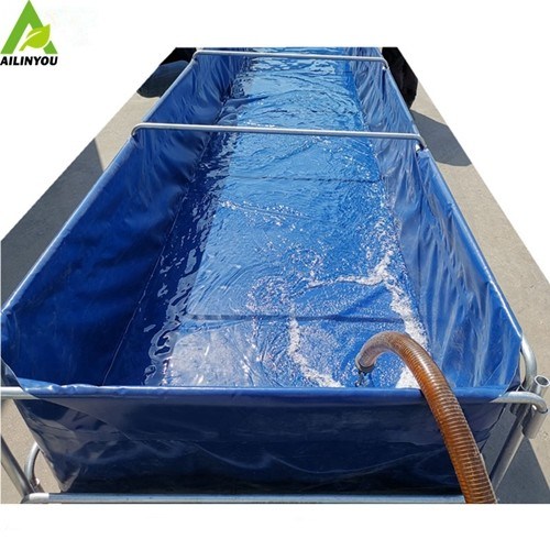 aquaculture fish tanks flexible and foldable pvc tarpaulin fish tank prawn farming equipment