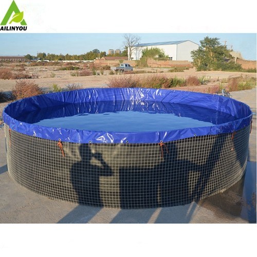 durable fish trap 4000L~50000L foldable portable Frame PVC tarpaulin betta fish tank farming