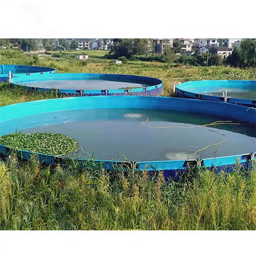 Metal Frame Foldable Pvc Fish Water Tank Pvc Tarpaulin Circle Or Rectangular Fish Breeding Water Tank With Steel Frame