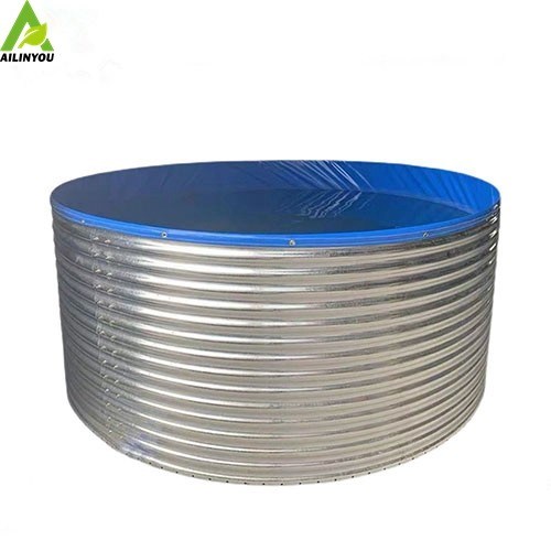 Galvanized sheet blue pvc tarpaulin fish farming tank, biofloc pvc water foldable fish pond tarpaulin tank