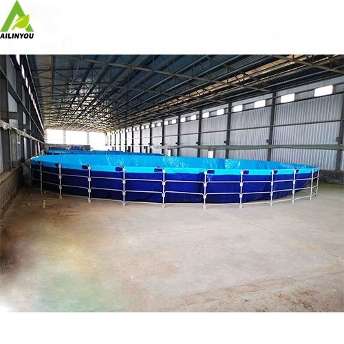Hot Sale Collapsible PVC Tarpaulin Fish Farming Tanks Indoor Outdoor Biofloc Equipemnt Ponds for RAS Catfish  Tilapia Fa