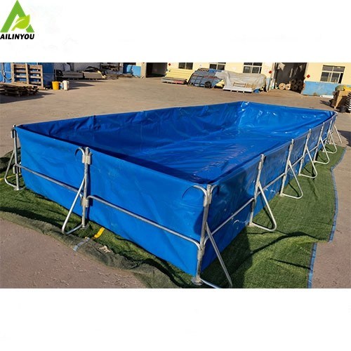 Folding Fish Farming Tank Tarpaulin Biofloc Tank  with Raceway For Tilapia/ Catfish Fish Pond